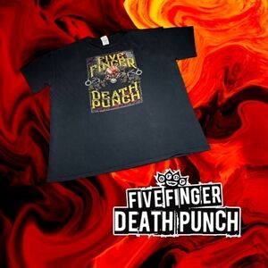 Five Finger Death‎ Punch Skull Assassin Graphic T-Shirt Mens Band Tee Black 2XL